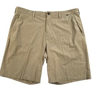 Hurley Shorts Mens 38 Tan Performance Golf Travel Flat Front 9.5" Inseam